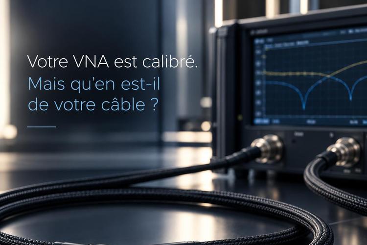 Cordons de test RF ONE raccordés à un analyseur de réseaux vectoriel